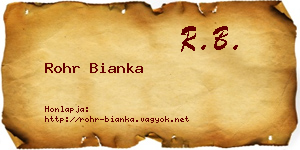 Rohr Bianka névjegykártya